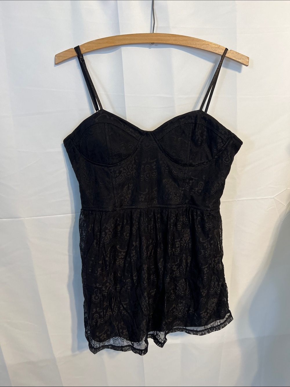 Vintage y2k wetseal Black Lace Corset style Top